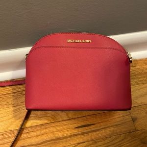 MK Large Saffiano Leather Dome Crossbody Bag